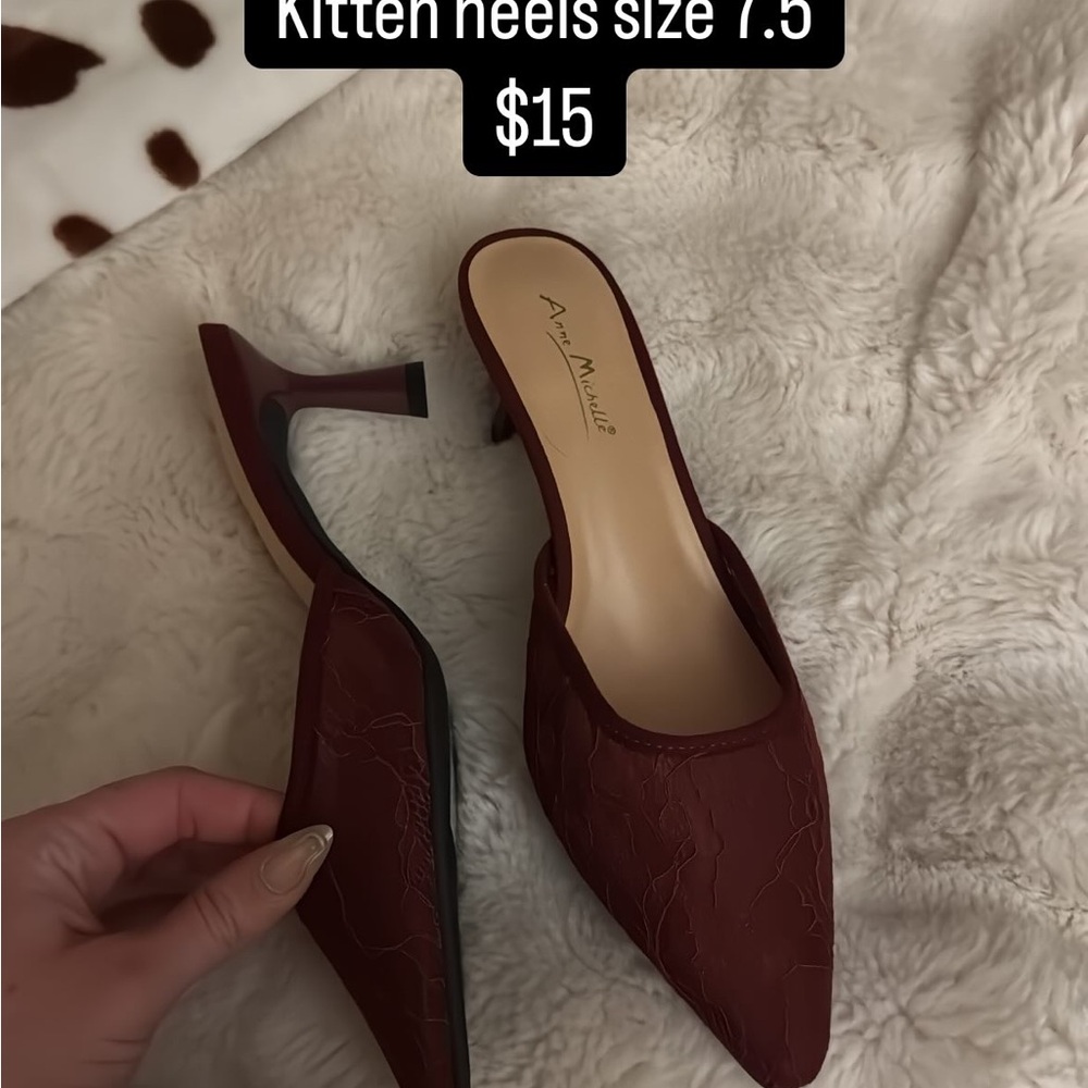My Michelle Women's Burgundy Kitten Heels
